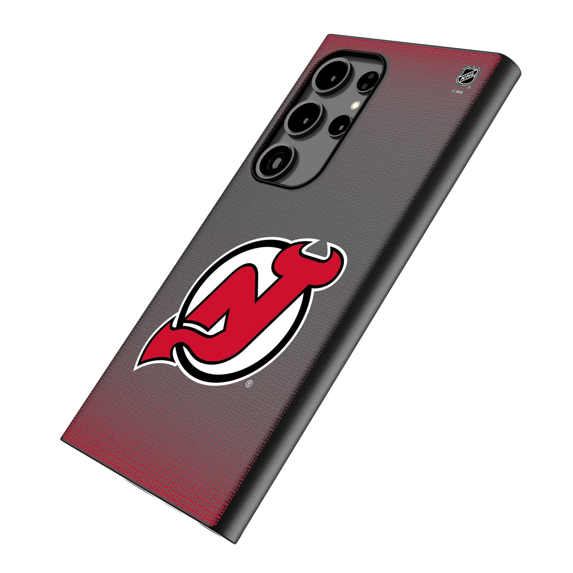 Alt View 1. Keyscaper - New Jersey Devils Linen Galaxy Magnetic Bump Case - S24 - Black.