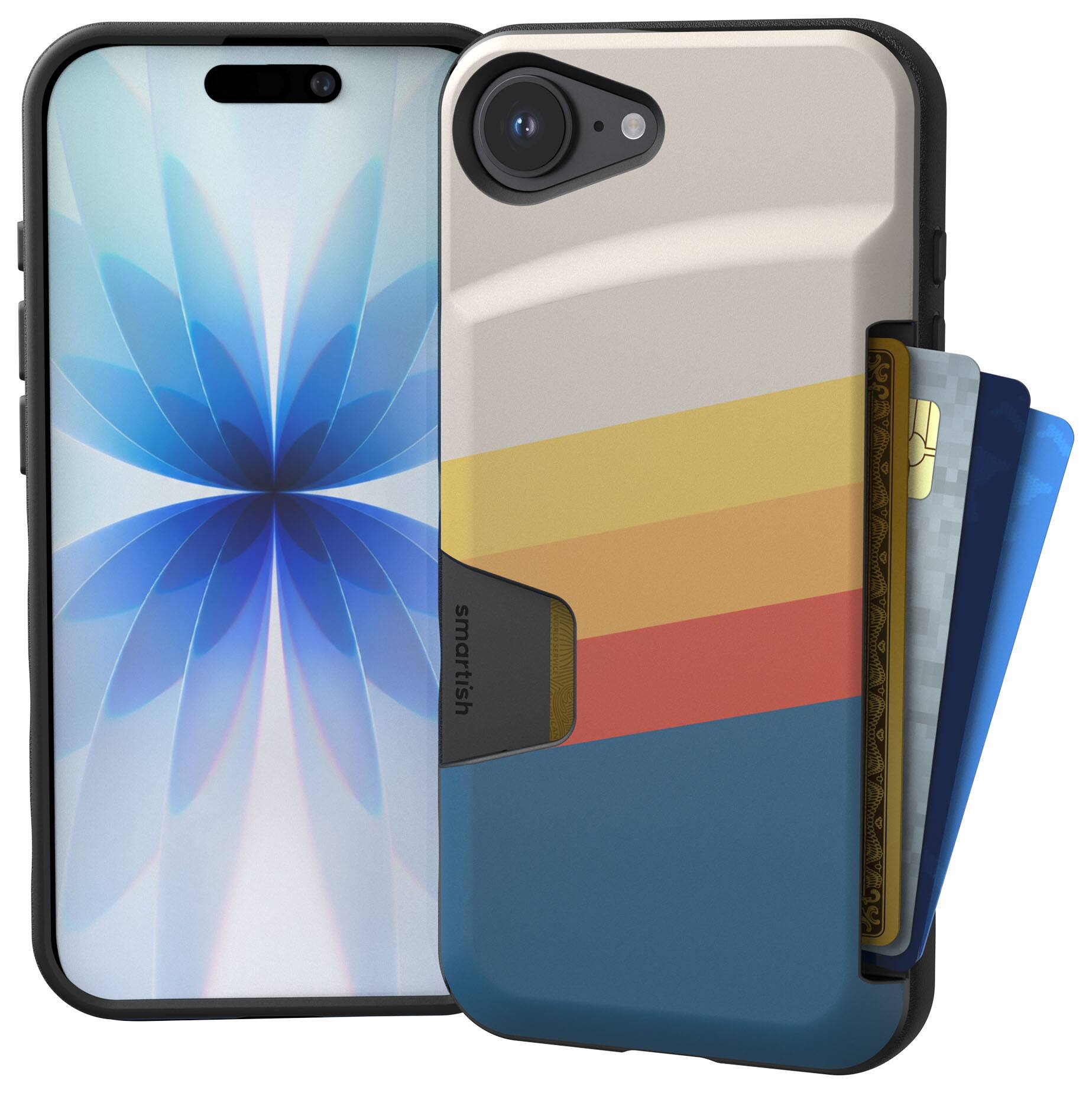 Front. Smartish - Smartish iPhone 17e/16e Wallet Case - Wallet Slayer Vol 1 - Slim  Card Holder Cover - Striped Up - Orange.