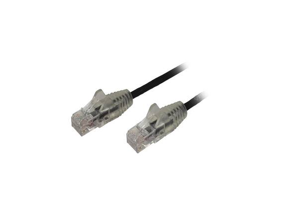 Front. StarTech.com - StarTech N6PAT6BKS Cat6 Ethernet Cable, 6 ft, Black, Slim, Snagless RJ45 - Black.