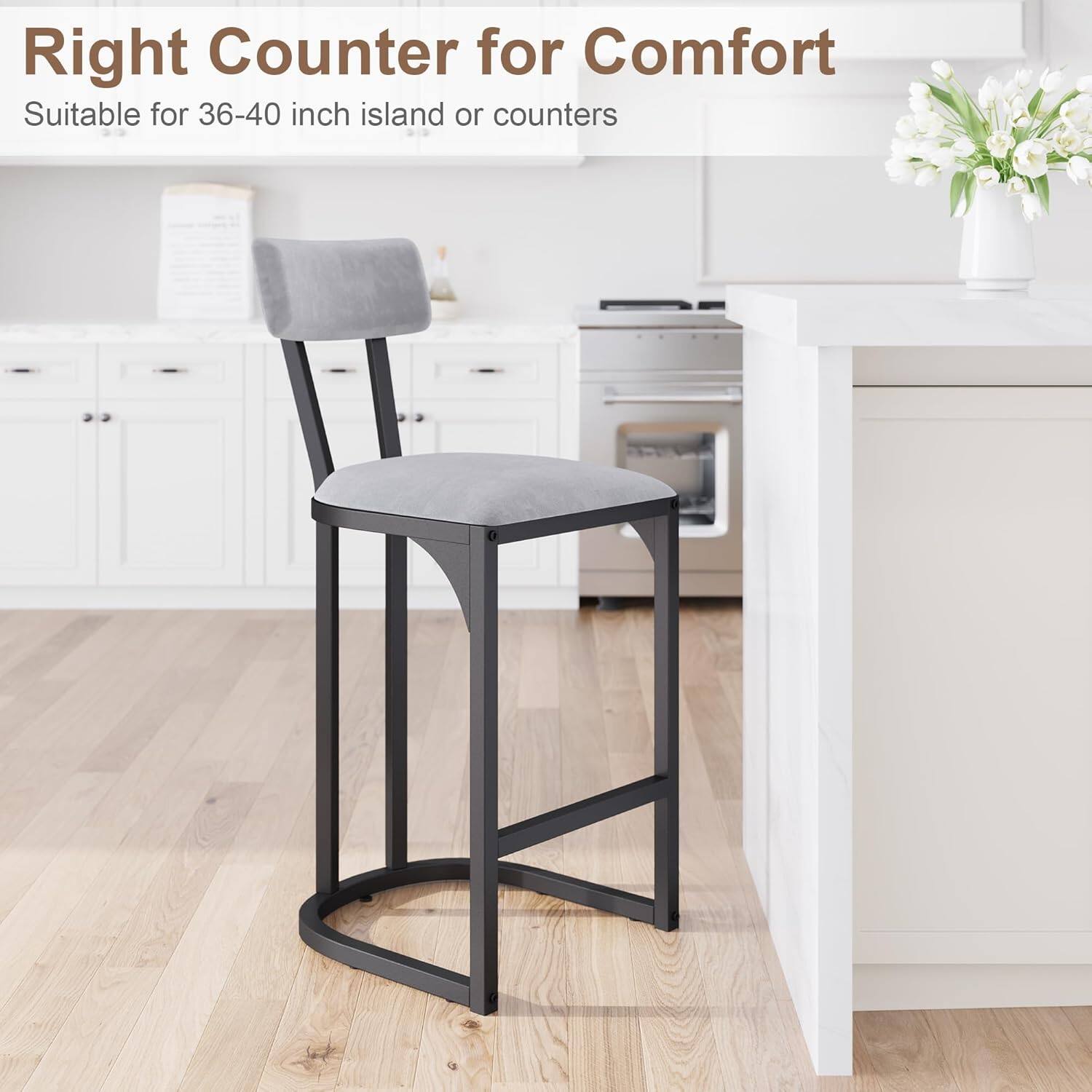 Right Counter for Comfort  
Suitable for 36-40 inch island or counters