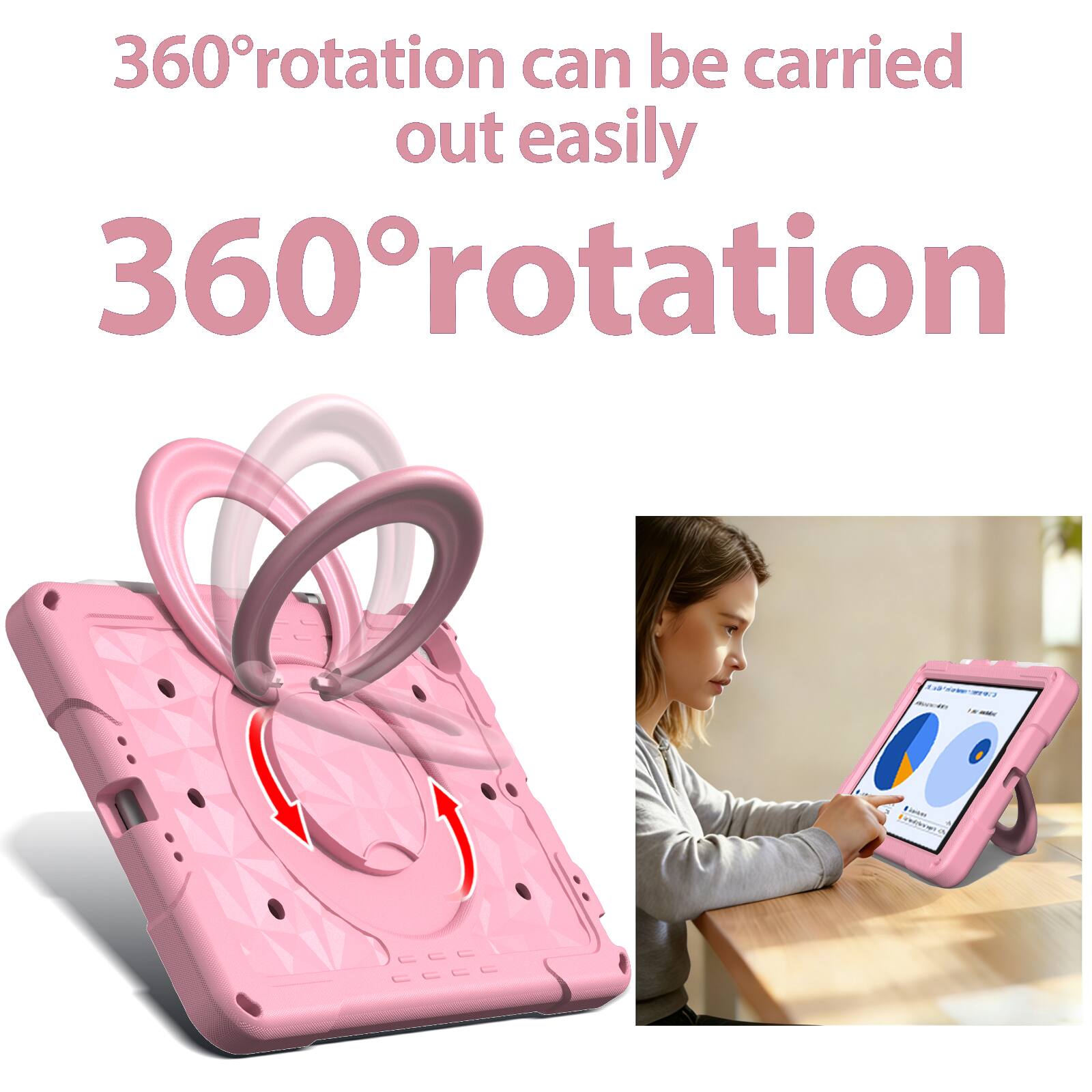 360° rotation can be carried out easily  
360° rotation