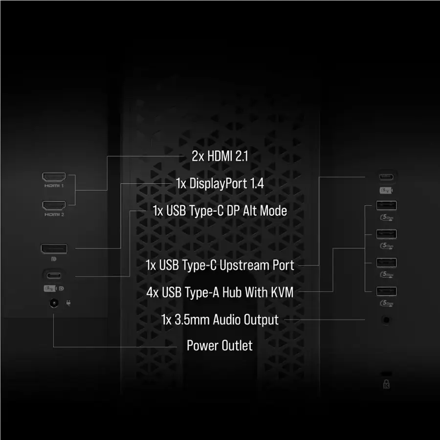 Alt View 25. CORSAIR - XENEON 27" OLED QHD FreeSync Premium and G-SYNC Compatible Gaming Monitor with HDR (HDMI, USB, DisplayPort) - Black.