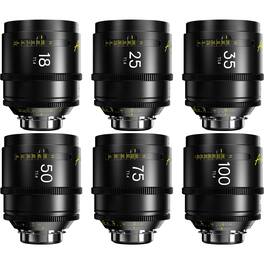 DZOfilm - Arles Prime Cine 6-Lens Kit with 18mm, 25mm, 35mm, 50mm, 75mm & 100mm T1.4 Lens for PL Mount, Feet