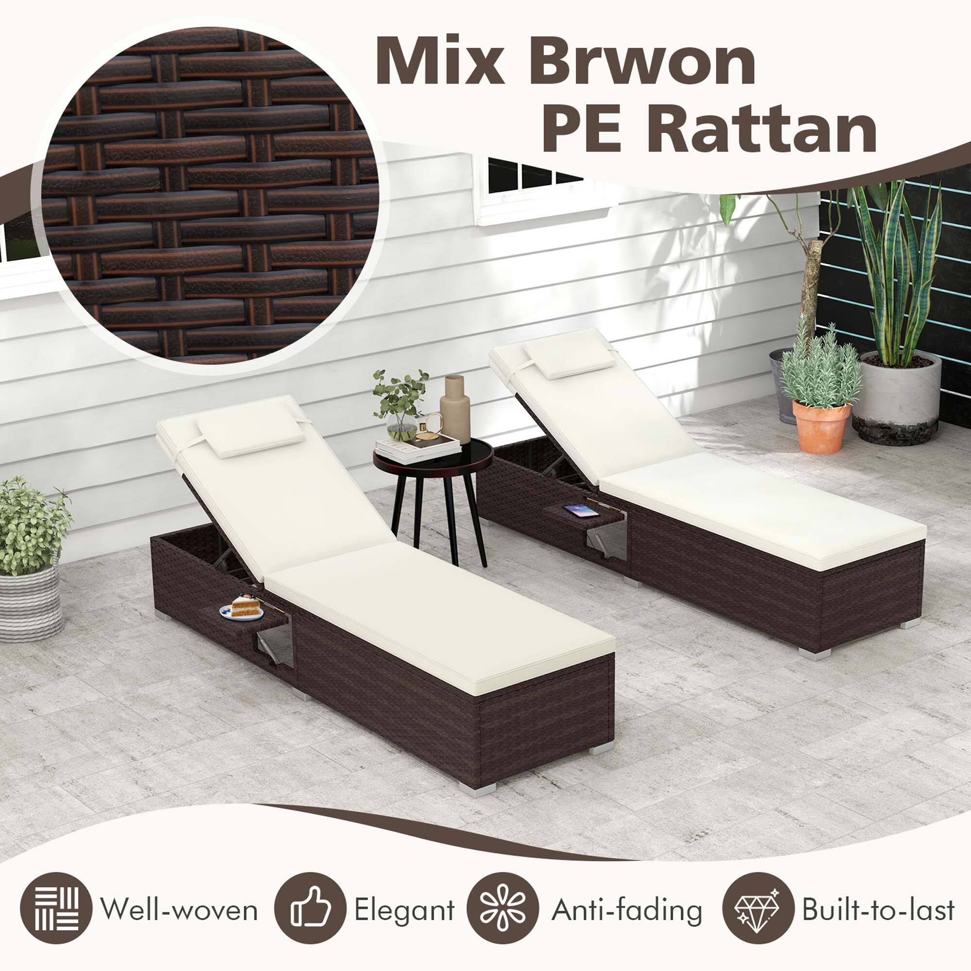 Mix Brown PE Rattan  
Well-woven  
Elegant  
Anti-fading  
Built-to-last