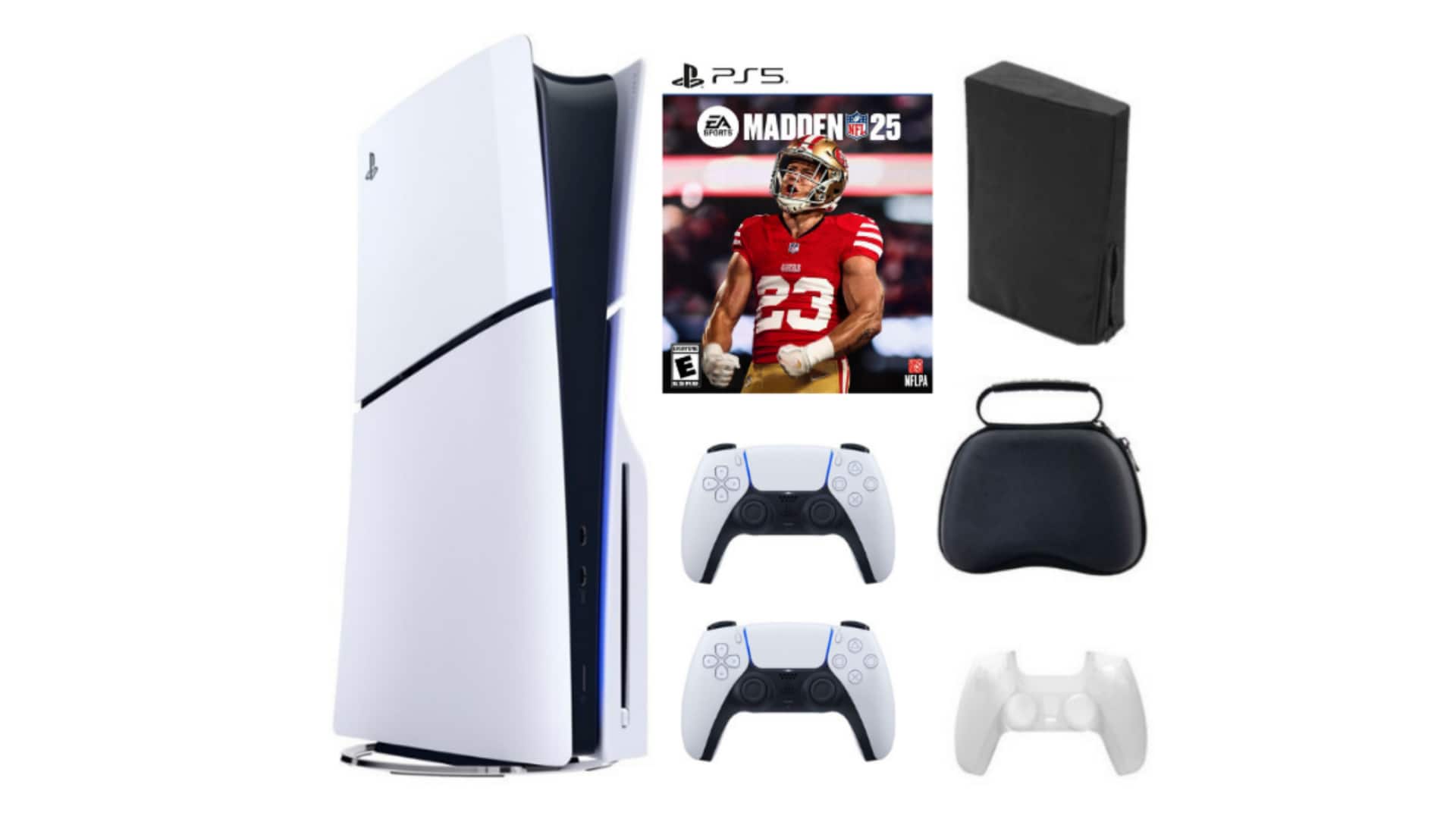 Playstation 5 Slim + Madden NFL 25 Bundle with Extra Controller, Accessories - PlayStation 5