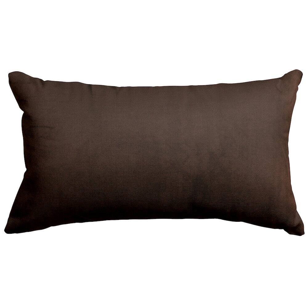 Front. Majestic Home - Pillow 12x20 Faux Suede Dark Brown - Brown.