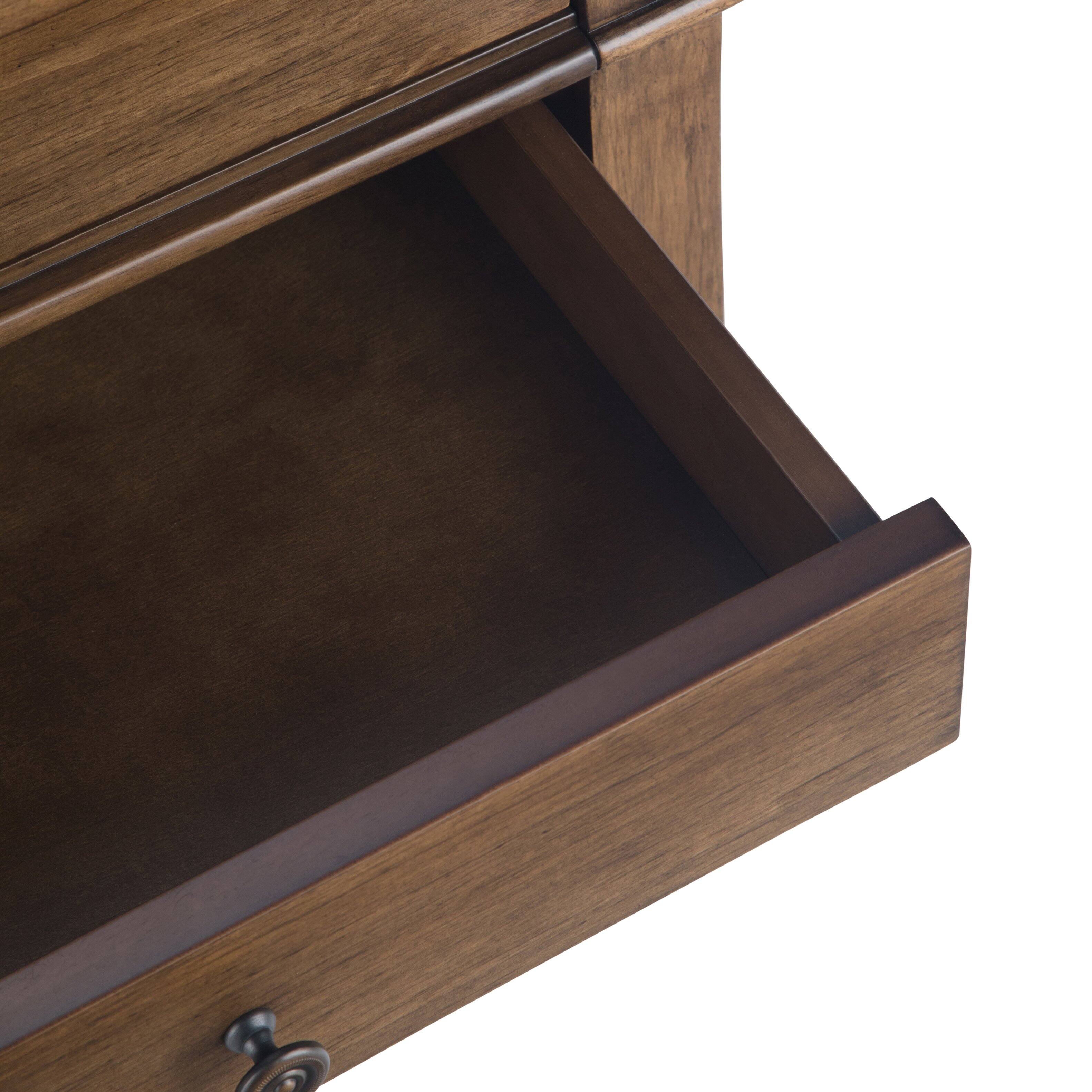 Alt View 3. Simpli Home - Carlton 24 inch Bedside Table (Set of 2) - Rustic Natural Aged Brown.