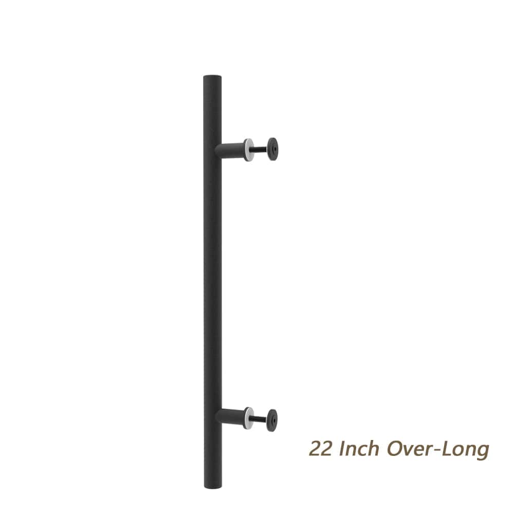 Boyel Living - 22 in. Steel Powered Ladder Sliding Barn Door Handle - Black
