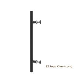 Boyel Living - 22 in. Steel Powered Ladder Sliding Barn Door Handle - Black