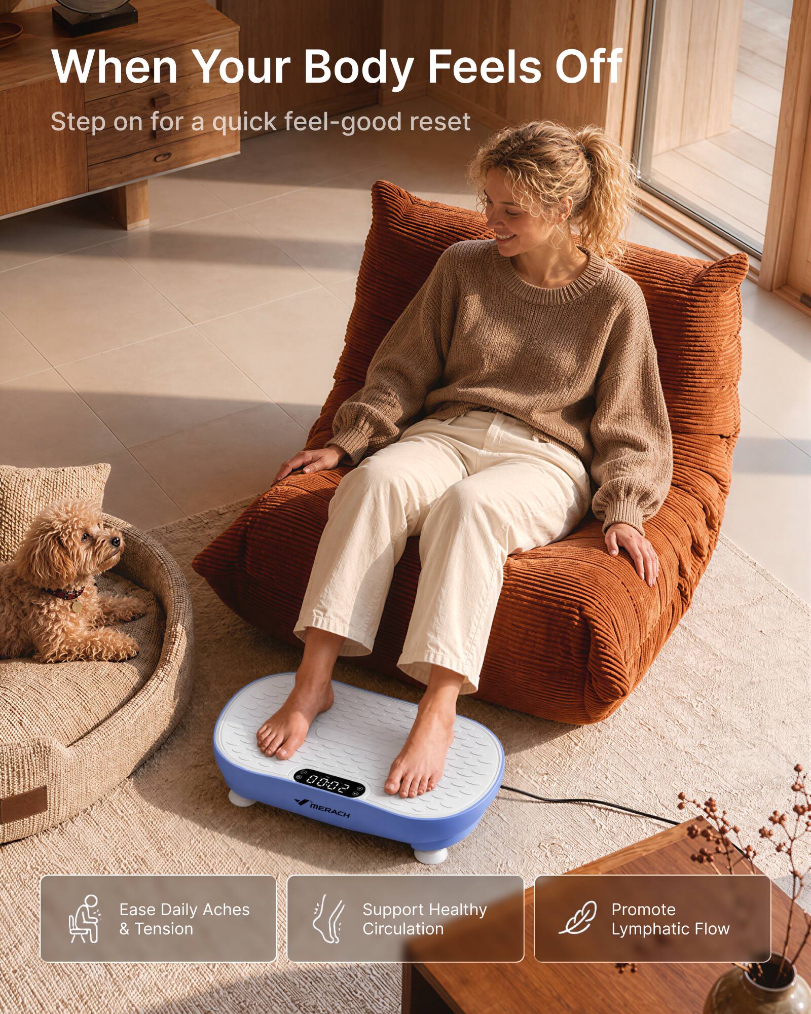 MERACH Vibration Plate with Child Lock, 99 Speeds, 10mm Amplitude, 5 ...