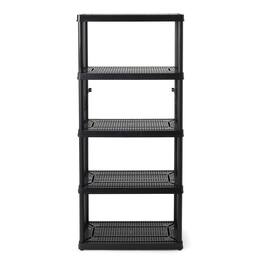 Gracious Living - 5 Shelf Fixed Height Ventilated Medium Duty Storage Unit - Black