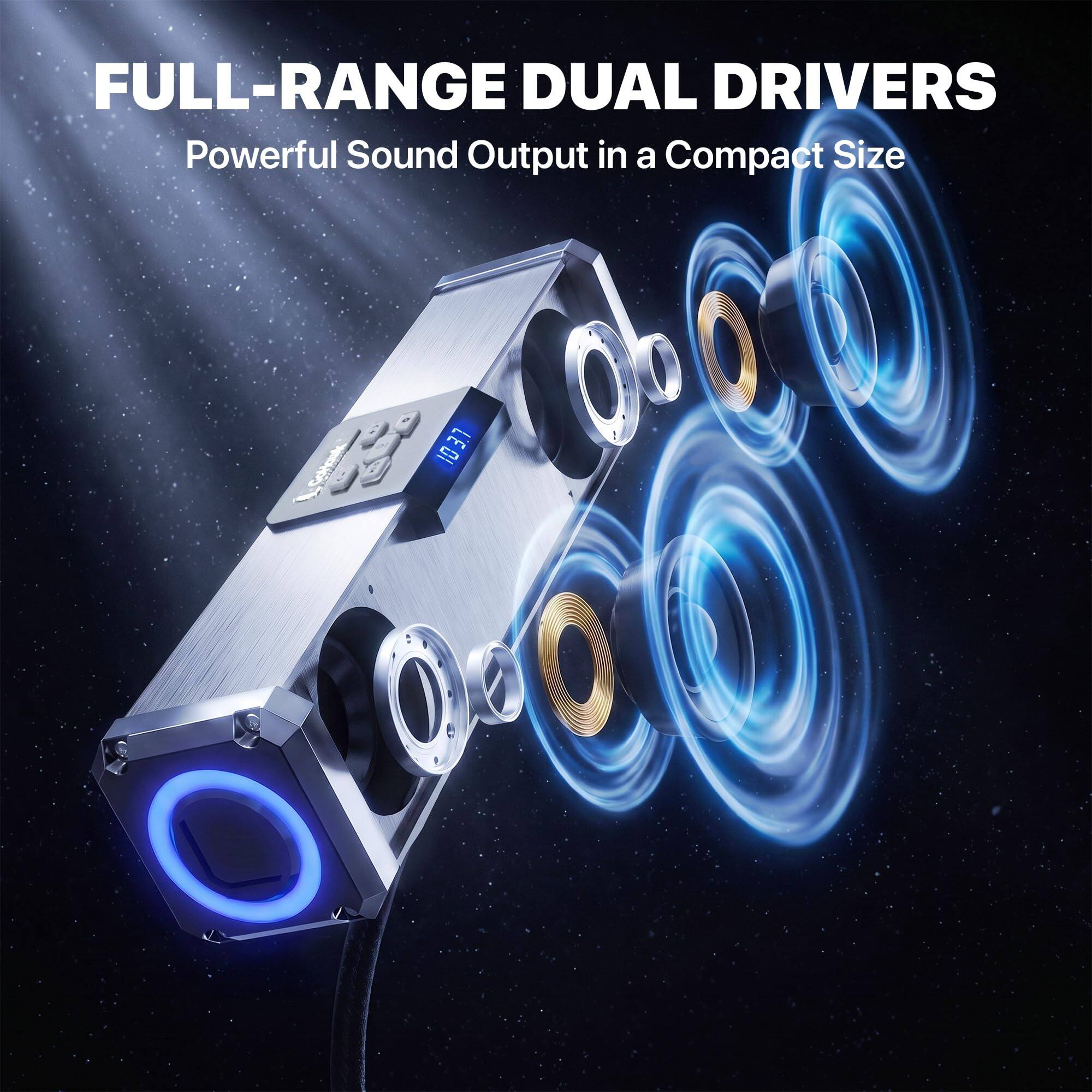 FULL-RANGE DUAL DRIVERS  
Powerful Sound Output in a Compact Size