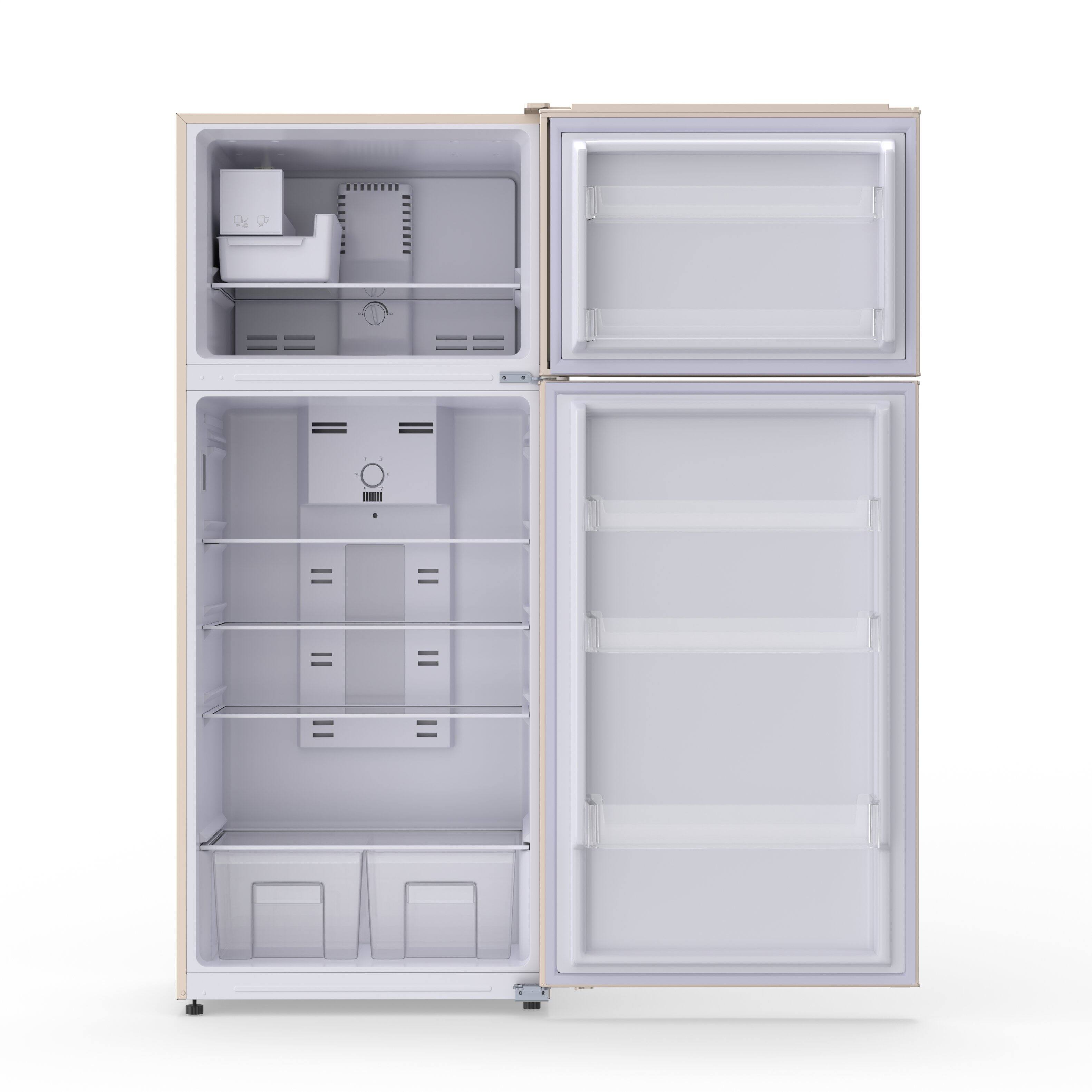 Back. Conserv - Conserv 30 inch Retro 18 cu. ft. Top Freezer Apartment Refrigerator with Ice Maker 110V Counter Depth - Cream.