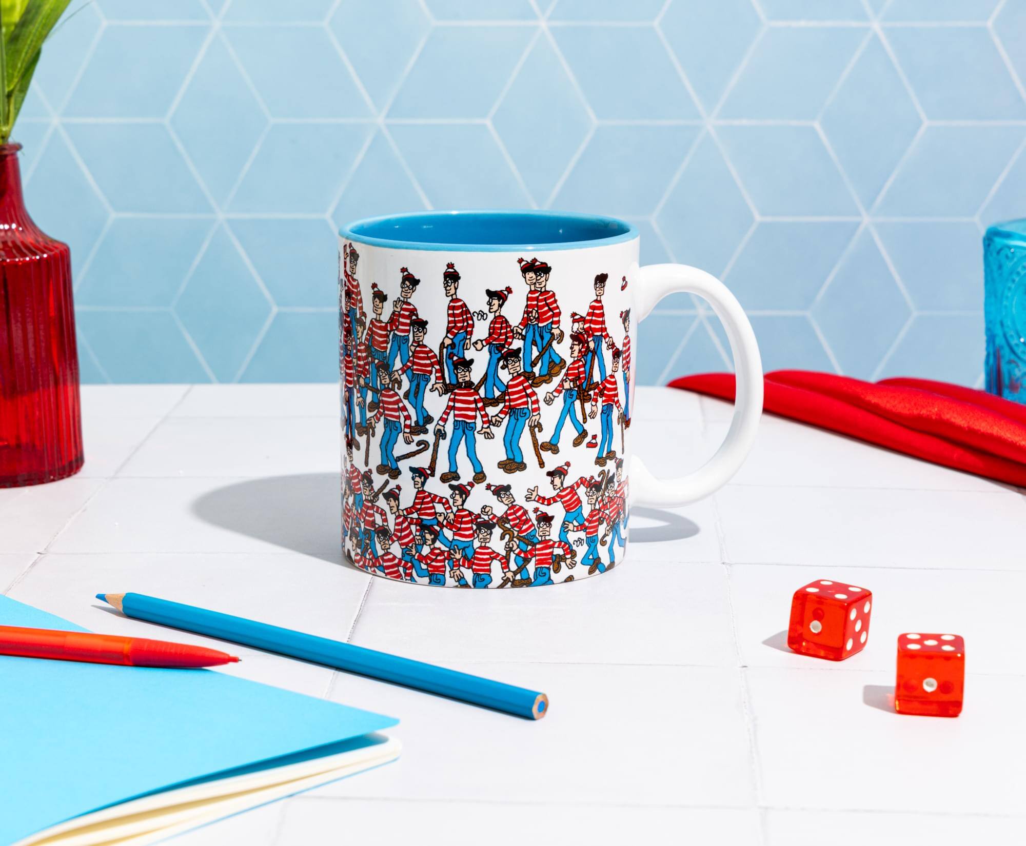 Alt View 3. Silver Buffalo - Wheres Waldo Land Of Waldos 20-Ounce Ceramic Mug - White.