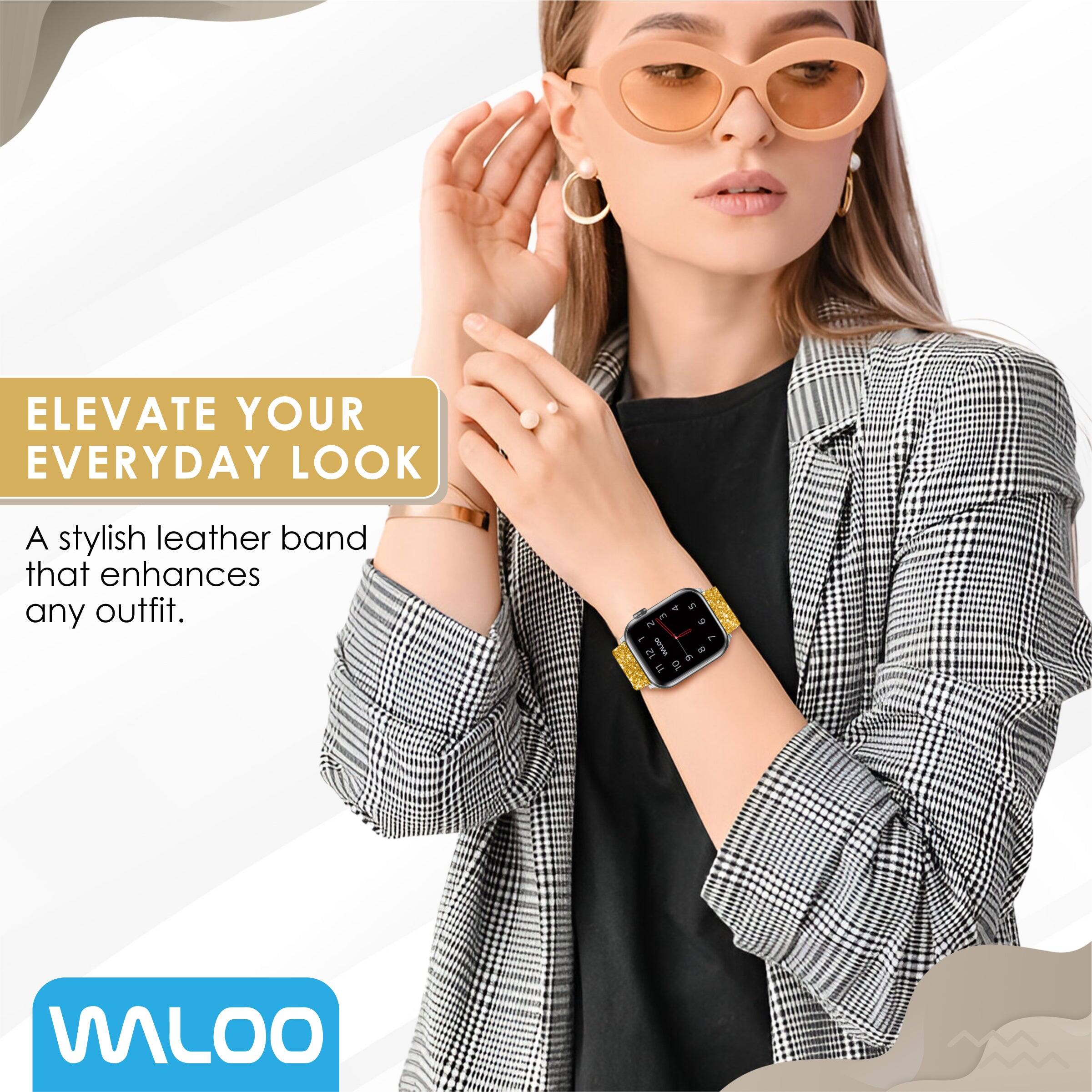 ELEVATE YOUR EVERYDAY LOOK  
A stylish leather band that enhances any outfit.  

4 - 3 - - - 1 12 - - = 2  

MLOO