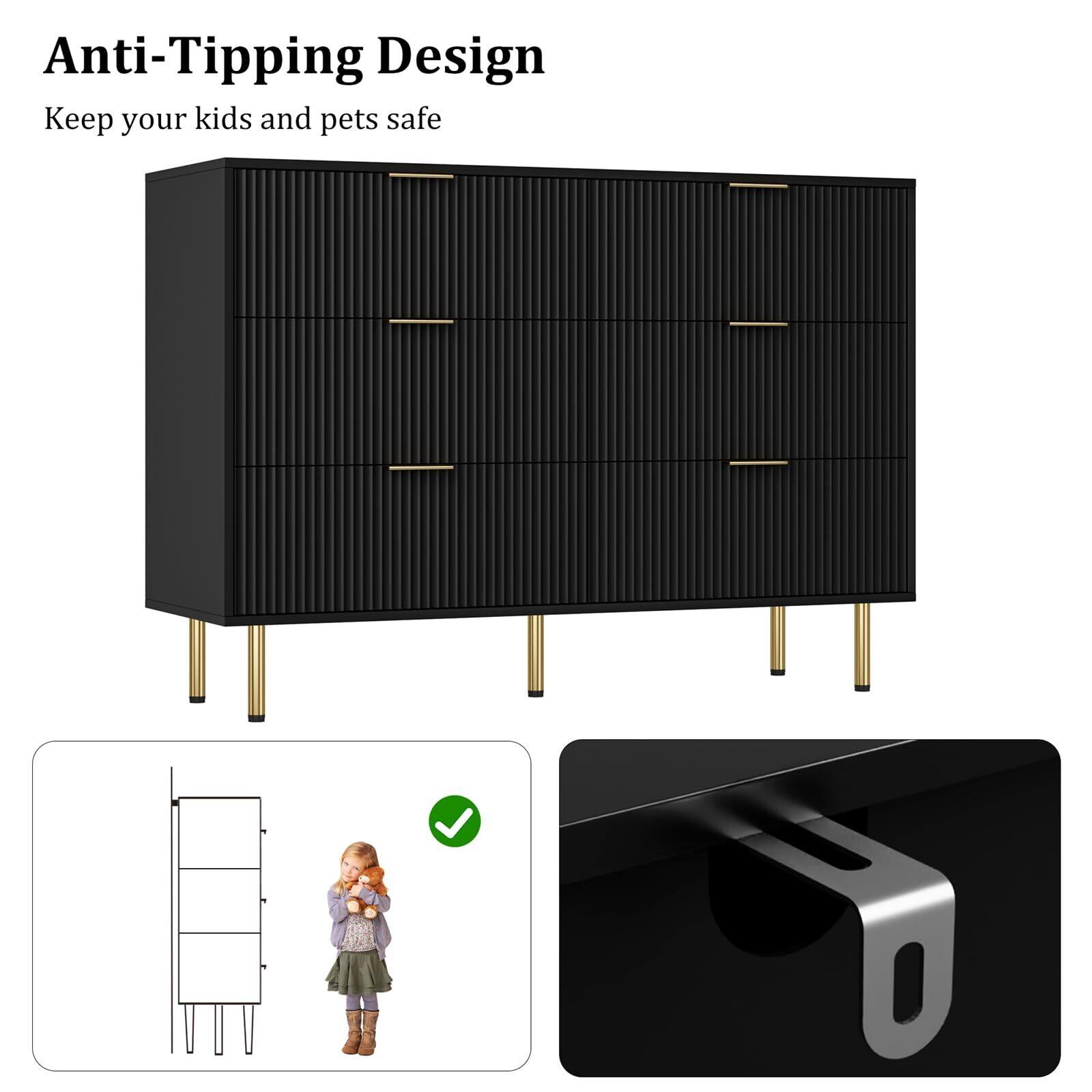 Anti-Tipping Design  
Keep your kids and pets safe