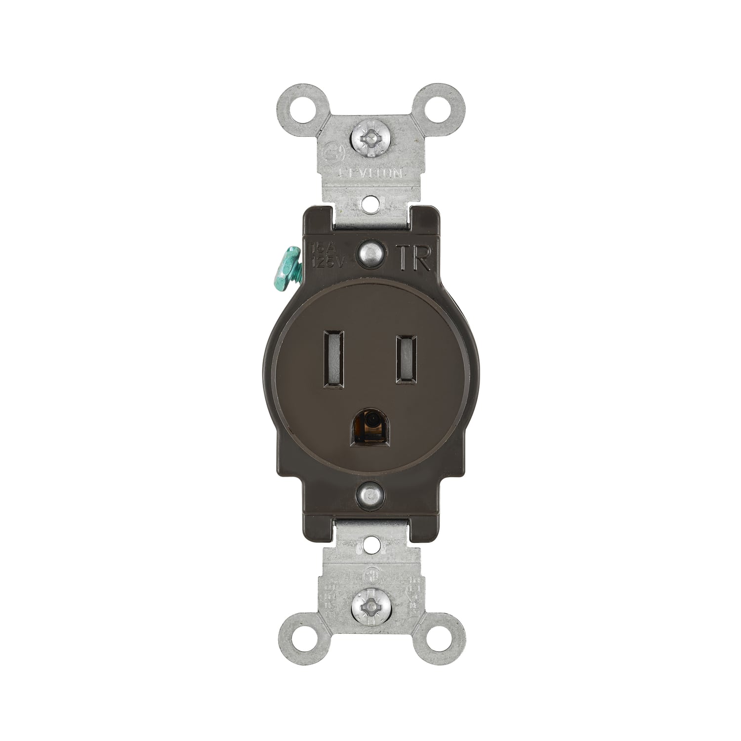 Leviton - 15 amps 125 V Single Outlet 5-15R 1 pk - Brown