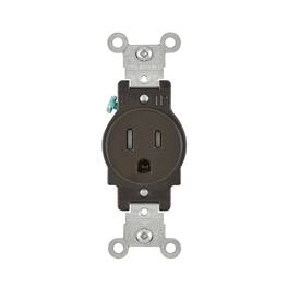 Leviton - 15 amps 125 V Single Outlet 5-15R 1 pk - Brown