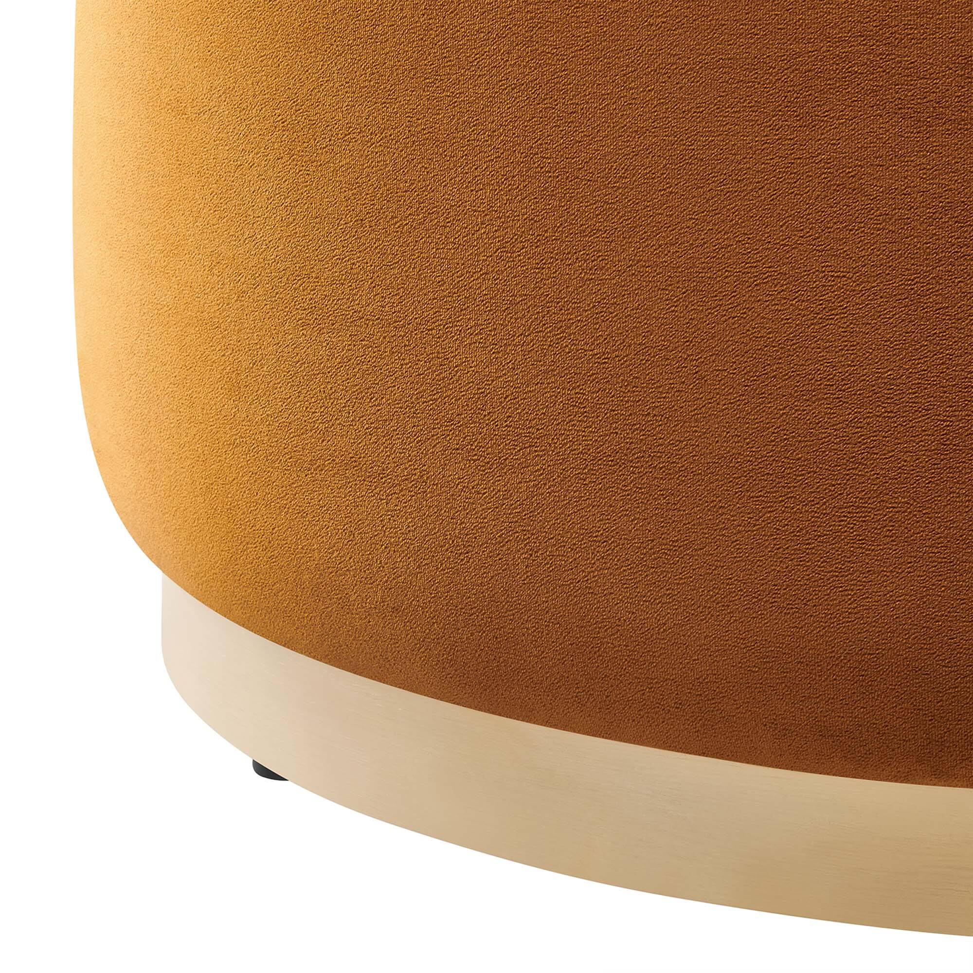 Alt View 3. Modway - Tilden Large 29" Round Performance Velvet Upholstered Ottoman by Modway - Rust Natural.
