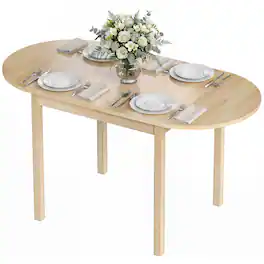 Homcom - Wood Kitchen Table - Natural wood finish