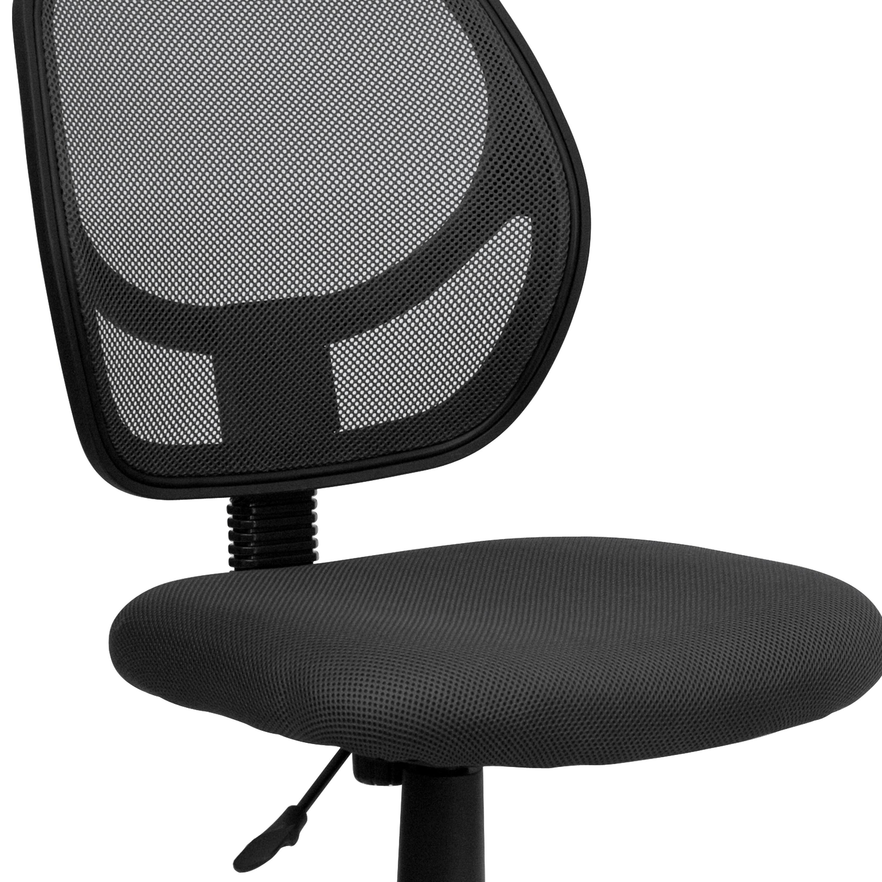 Alt View 9. Emma + Oliver - Mid-Back Mesh Swivel Task Office Chair with Curved Square Back - Gray.
