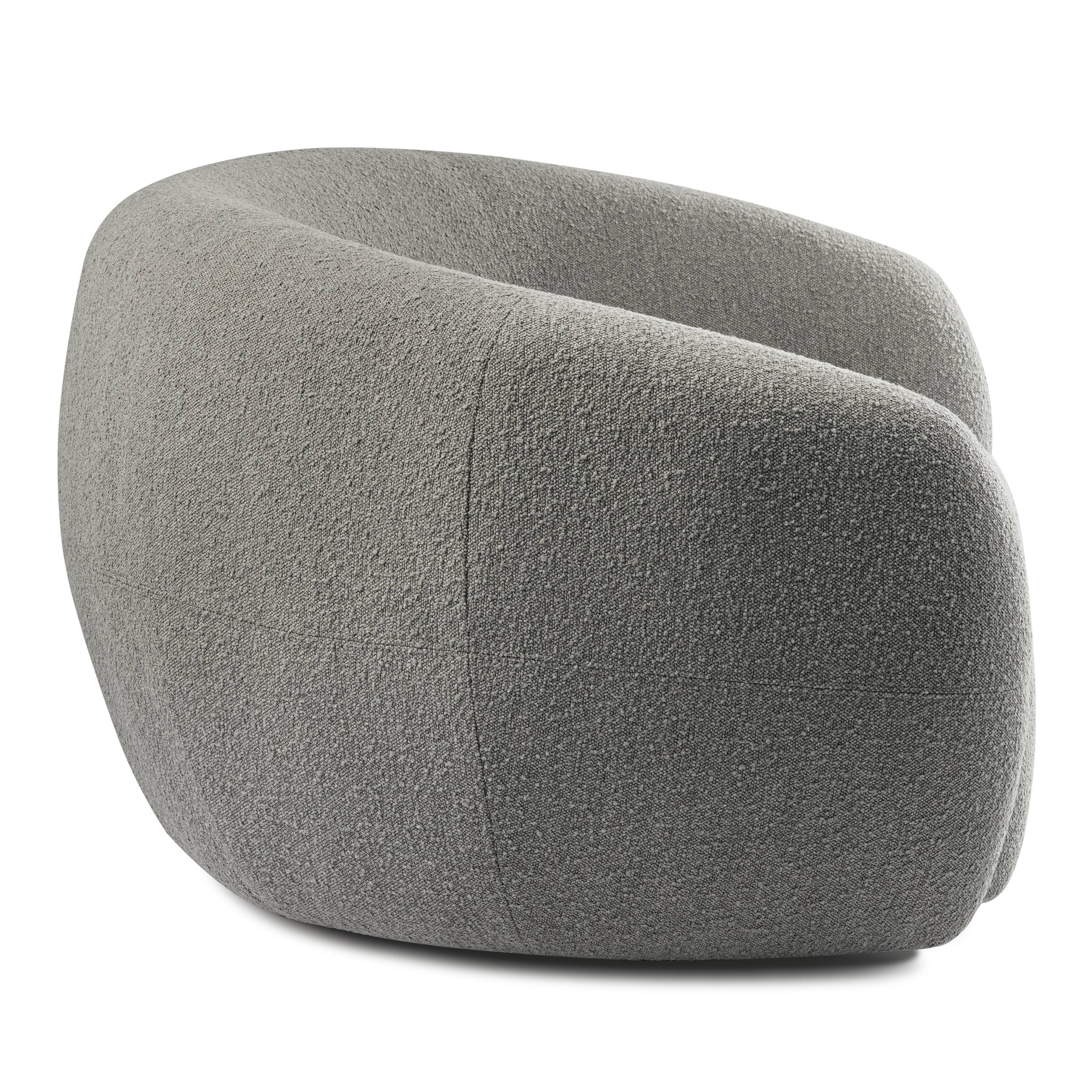 Alt View 8. Simpli Home - Sherri 69 inch Wide Contemporary Loveseat Sofa in Stone Grey Boucle Performance Fabric - Stone Grey.