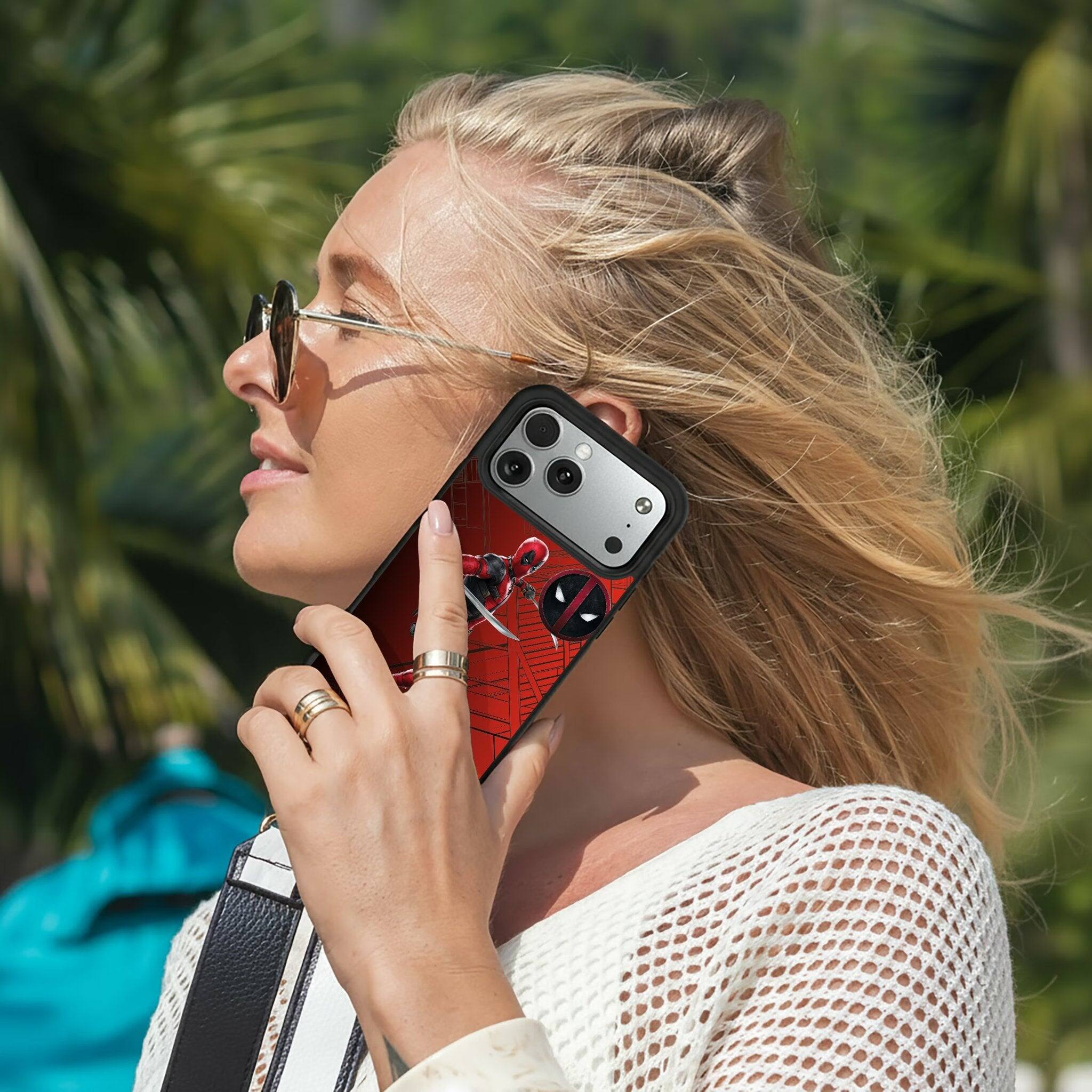 Alt View 1. Keyscaper - Marvel MechLine Bump Phone Case - Apple iPhone 17 - Deadpool.