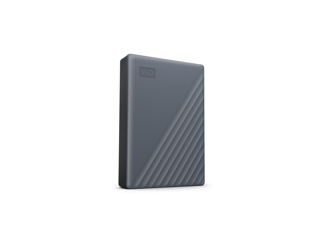 Alt View 2. Western Digital - WD 4TB My Passport Portable Storage External Hard Drive  USB-C™ (WDBRMD0040BGY-WESN) - Silicon Grey.