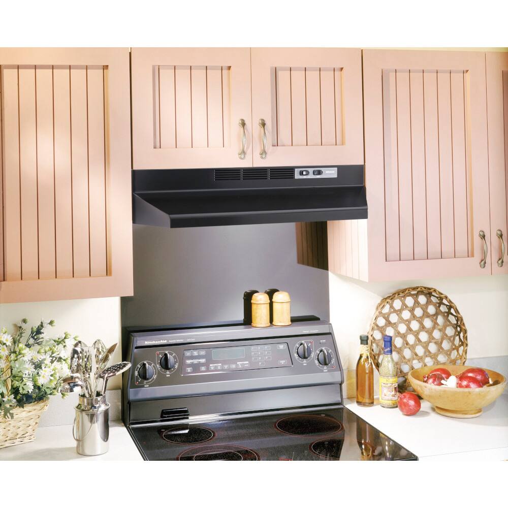 Alt View 4. Broan - Broan® 30-Inch Ductless Under-Cabinet Range Hood, Black - Black.