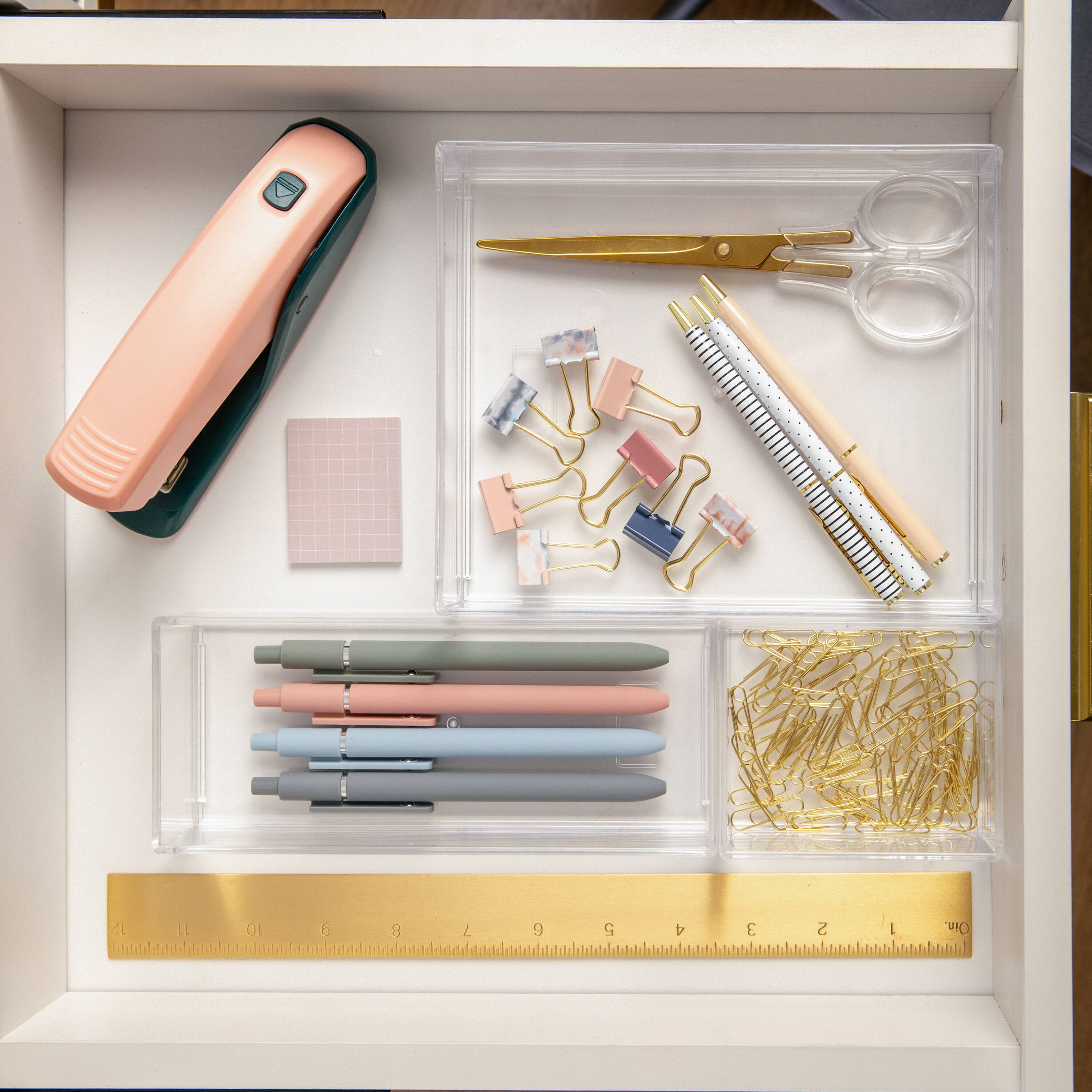 Alt View 14. Martha Stewart - Brody  Plastic Stackable Desktop Organizer Set-1-S/1-M/1-L - Clear.