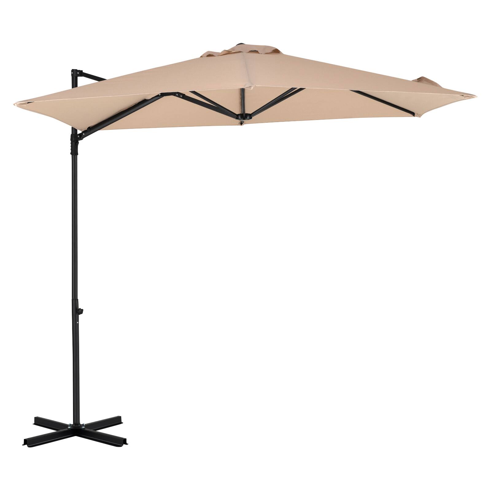 Alt View 8. Costway - Costway 10' Cantilever Patio Umbrella Heavy-duty Offset Hanging Umbrella with 360° Rotation - Beige.
