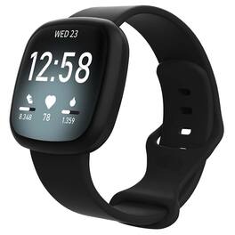 StrapsCo - Slim Everyday Genuine Leather Watch Band Strap For Fitbit Sense 2 (Short-Medium) - Black