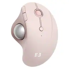 PO3TICJUNKI3 - Trackball Mouse Rollerball Rechargeable Multi Devices Connection Thumb Control Mice Compatible Computers - Wired - Rose Pink