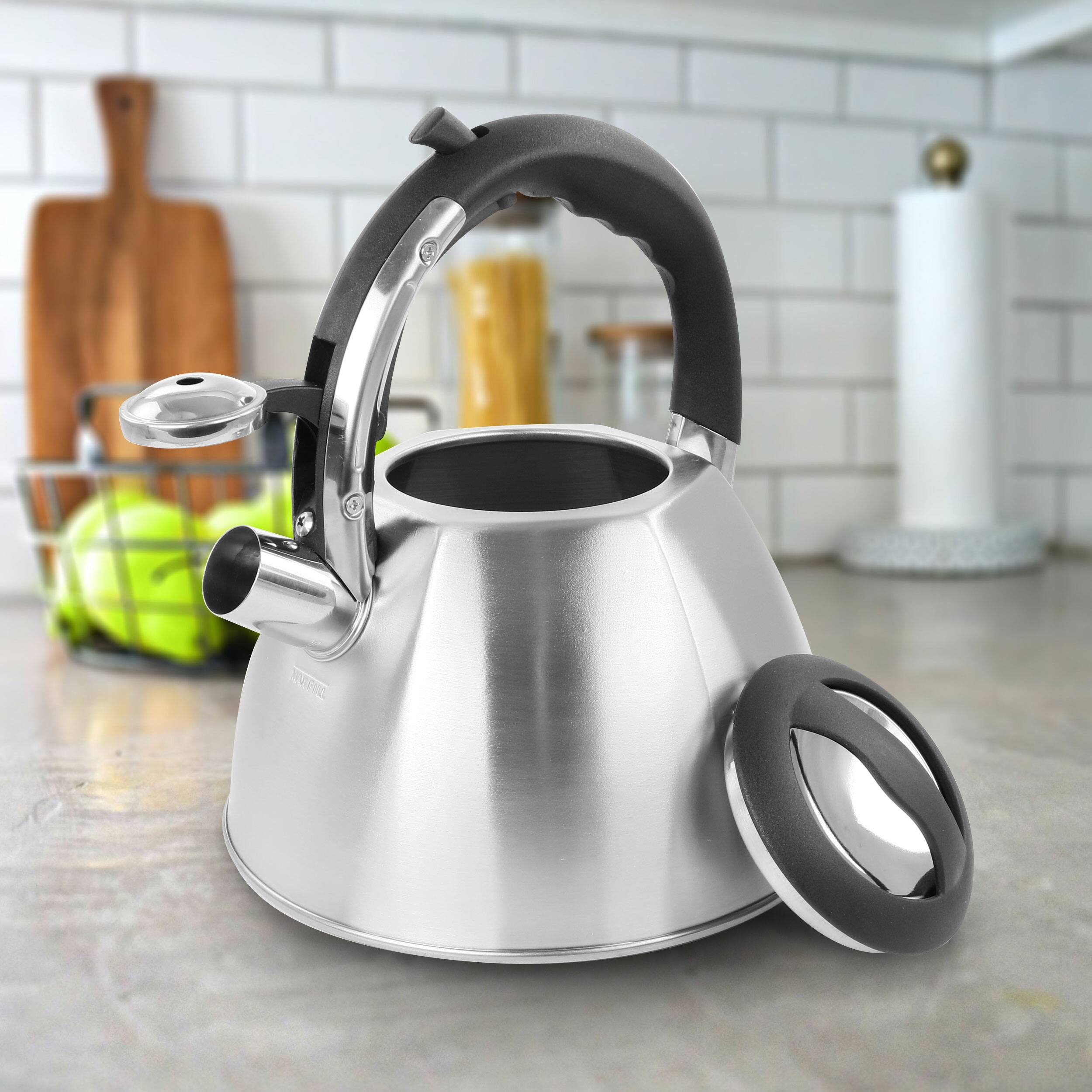 Alt View 7. Mr. Coffee - Mr. Coffee 3 Quart Stainless Steel Whistling Tea Kettle - Silver.