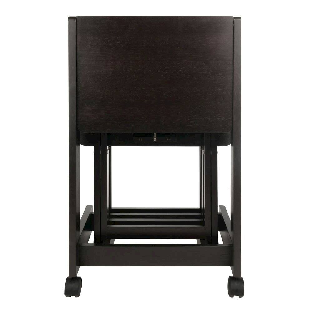 Angle. FurniFact - Coffee color Solid Wood TV Trays – Folding Snack Tables for Eating and Serving - Coffee.