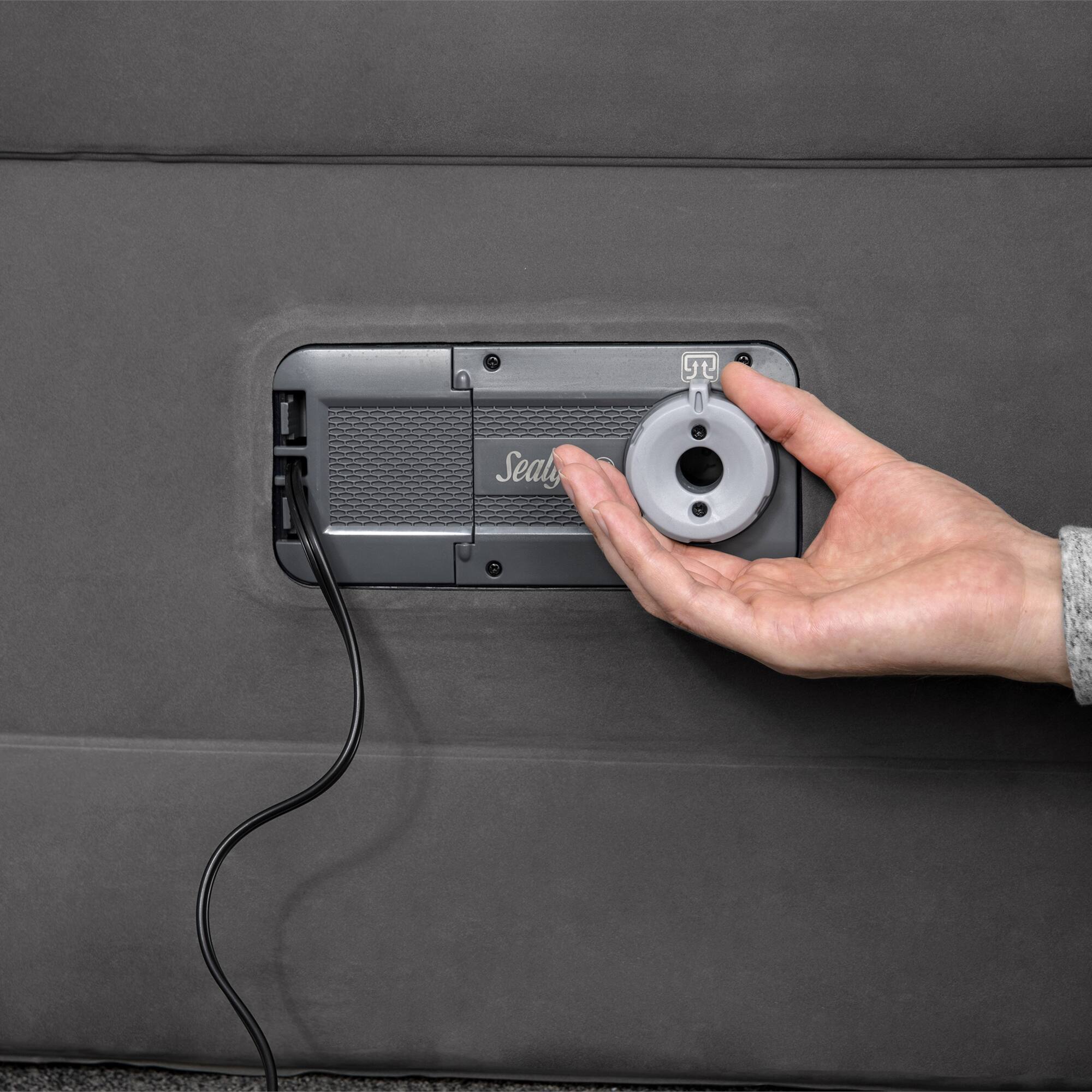Alt View 5. Bestway - Sealy Tritech Air Mattress: 22" King - Built-in AC Pump - Multicolored.