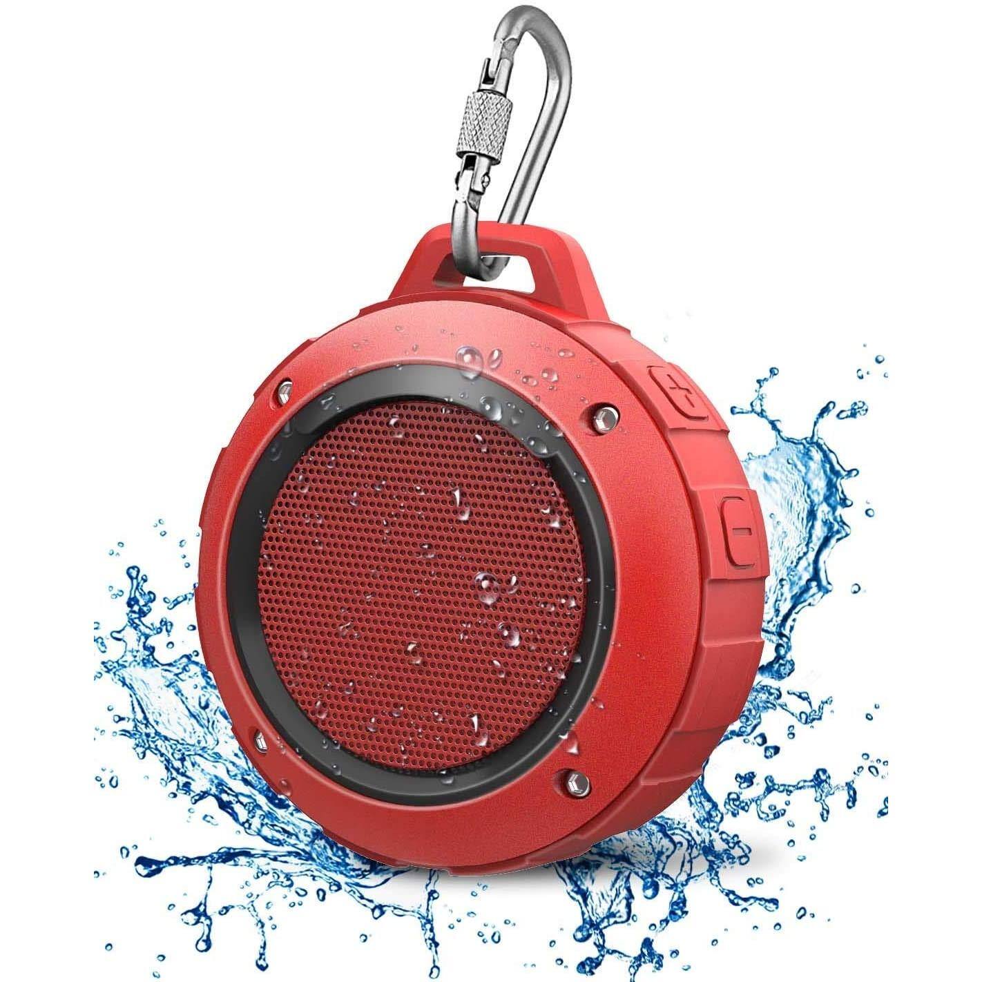 Front. Pacoar Cade - Outdoor Waterproof Wireless Portable Shower Travel Bike Subwoofer Enhanced Bass Built Mic Bicycle Riding Sports - Red.