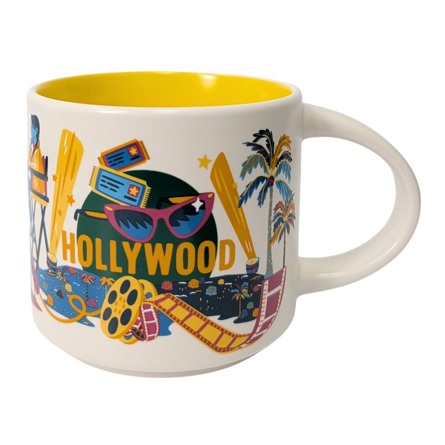 Front. Starbucks - Starbucks Discovery Series Hollywood Ceramic Mug, 14 Oz - Yellow.