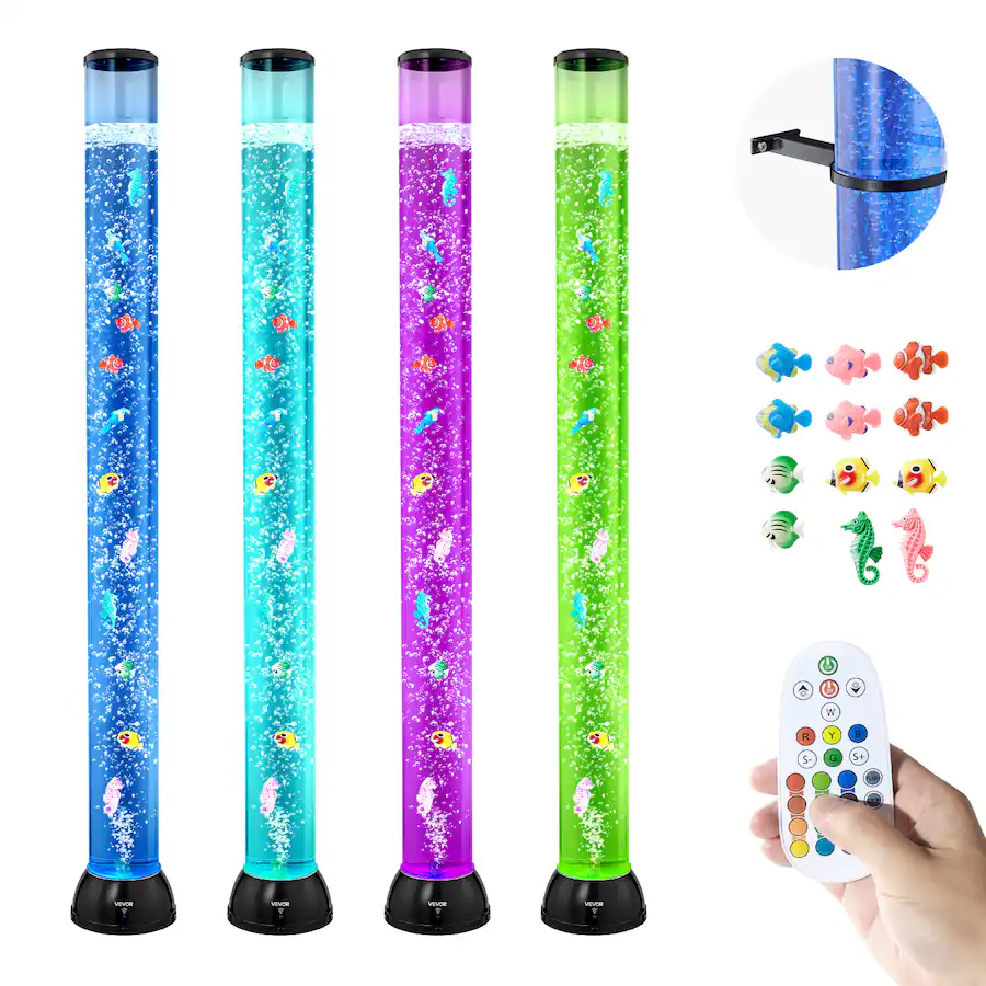 VEVOR Sensory Bubble Tube Lamp, ft Bubble Fish Tube, Sensory