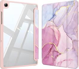 Fintie - Clear Case for Samsung Galaxy Tab A11+ / Tab A9+ 11 Inch, Shockproof Transparent Back Cover, Viewing & Typing Angles - Dreamy Marble