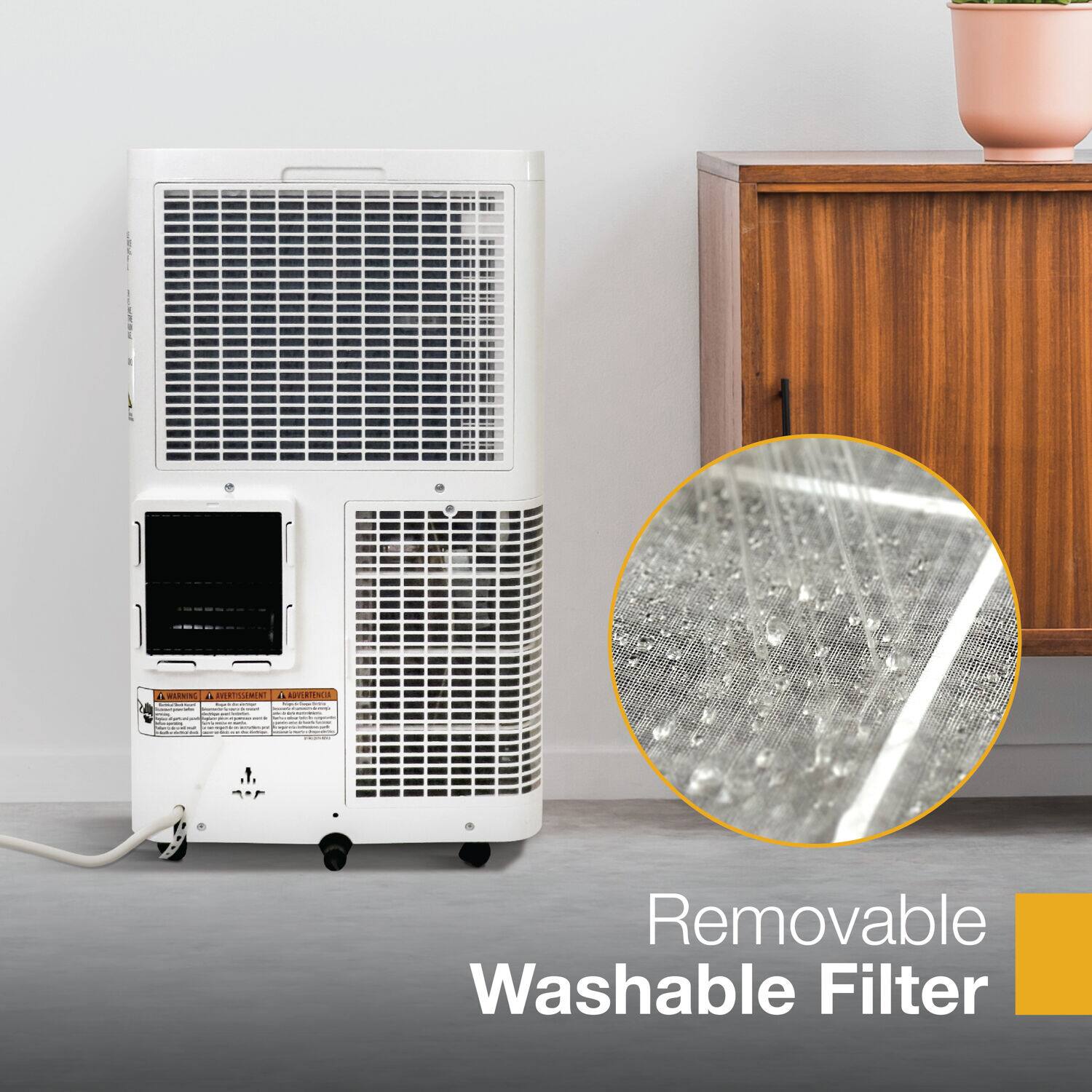 A SIN + AERTISIMENT I AUATENa .... : I  . Removable Washable Filter