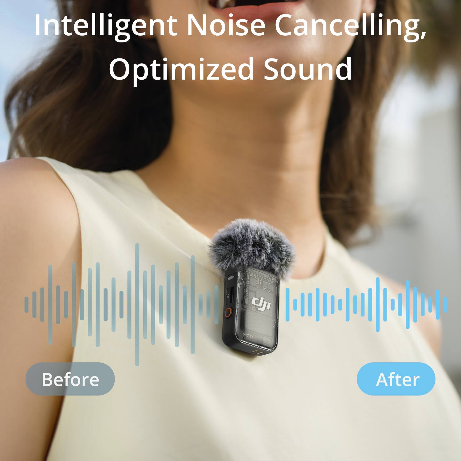 Intelligent Noise Cancelling, Optimized Sound

Before

After