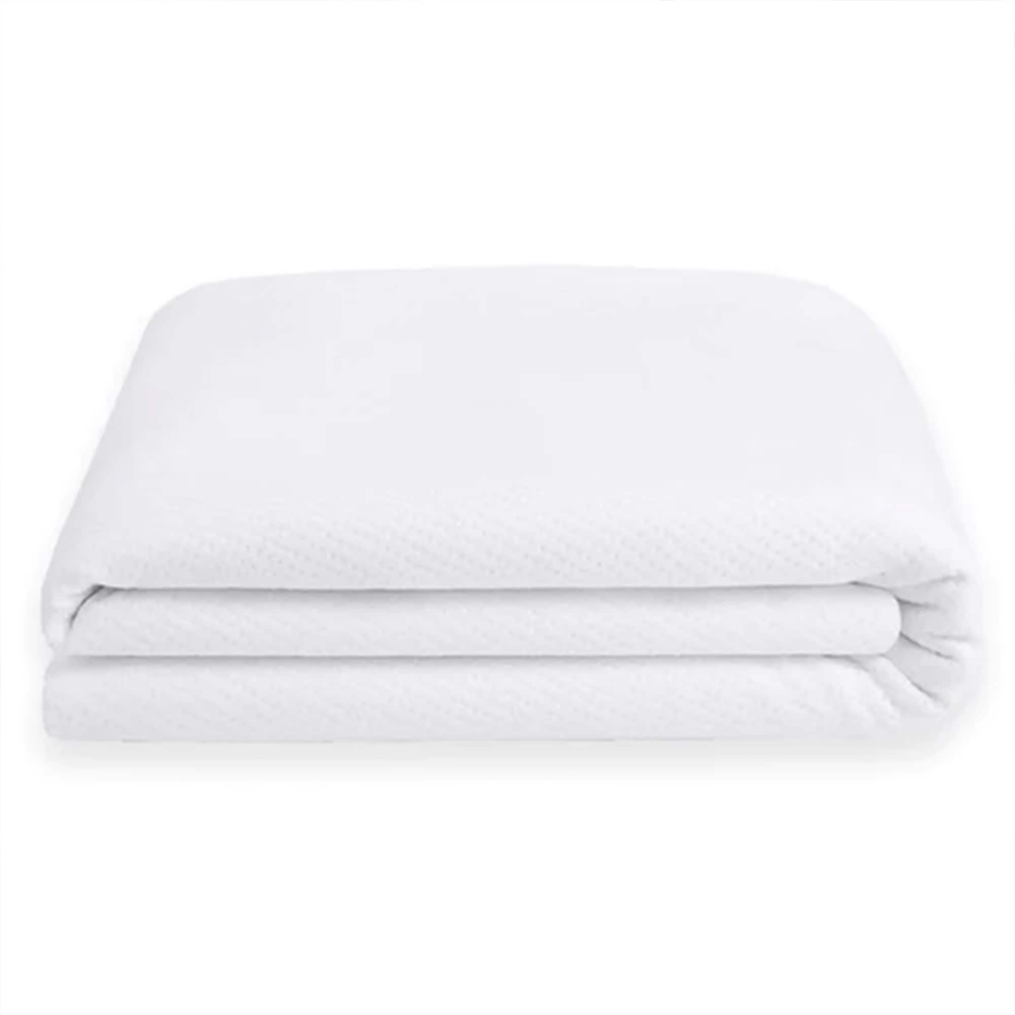 Sleepgram - Breathable Sweat Proof Cotton Cover Mattress Protector, King - White