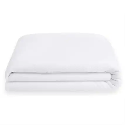 Front. Sleepgram - Sleepgram Breathable Sweat Proof Cotton Cover Mattress Protector, King, White - White.