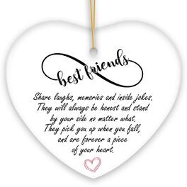 OrnamentallyYou - Best Friends are Forever a Piece of Your Heart Quote Christmas Ornament Sentimental Friendship Gift - Multi-colored