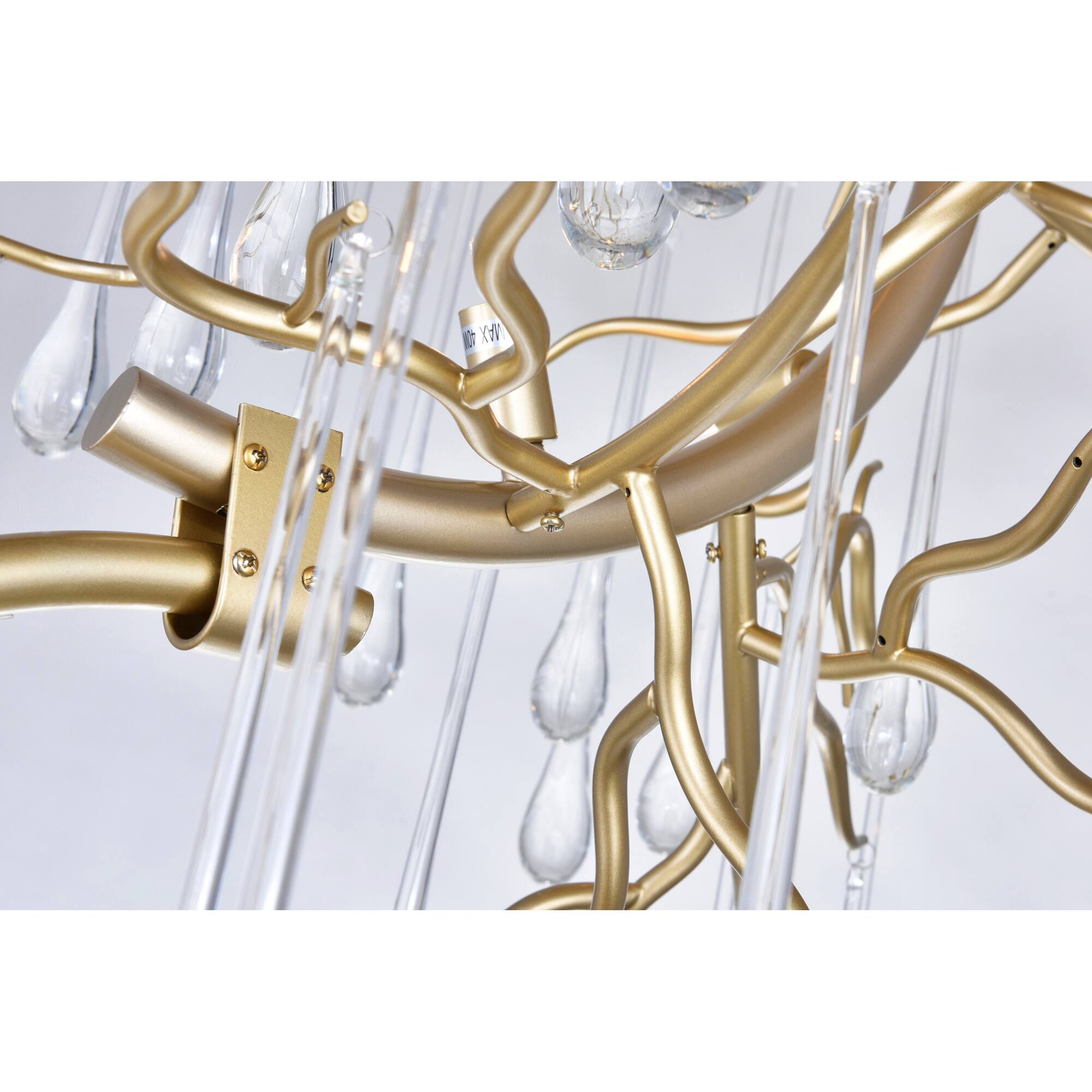 Left. CWI Lighting - Anita 12 Light Chandelier With Gold Leaf Finish - Gold Leaf.