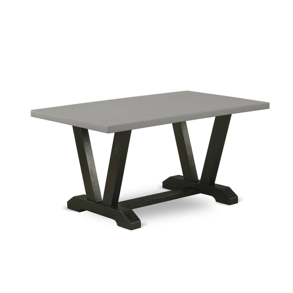 Angle. East West Furniture - East West Furniture V2-696 3 Piece Kitchen Set - 1 Cement Dining Table and 2 Kitchen Table Bench - Reliable and Sturdy - Multi-Color.