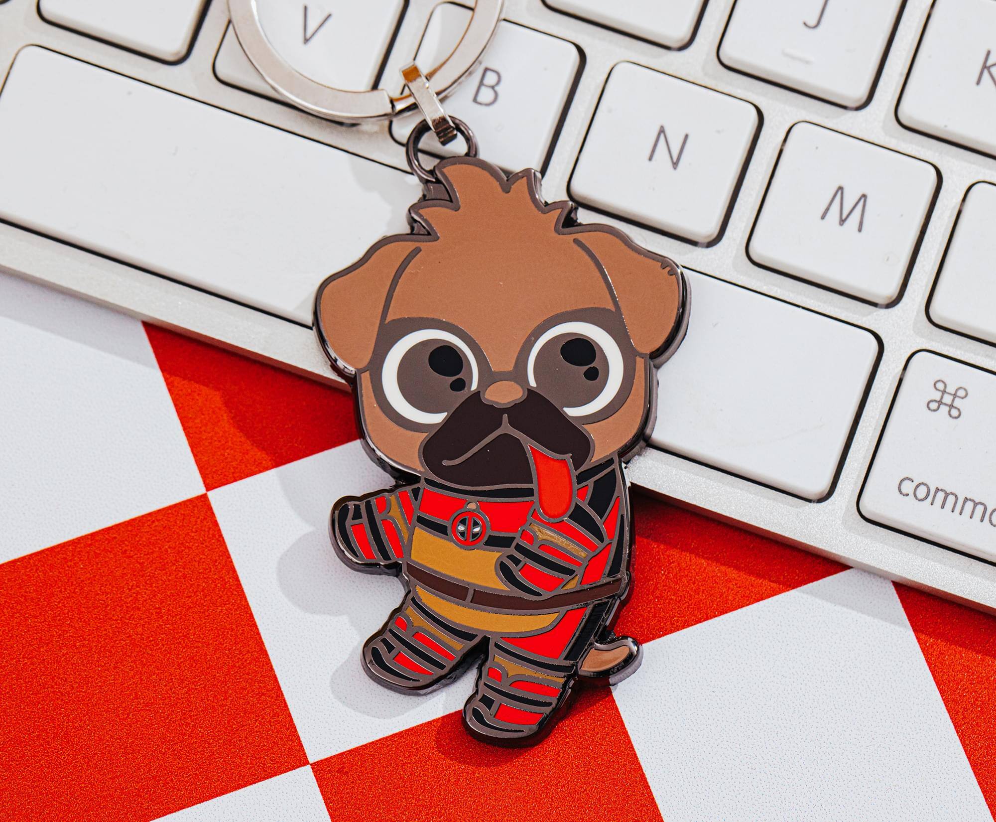 Alt View 2. SalesOne LLC - Marvel Studios Deadpool & Wolverine Dogpool Enamel Keychain - Multi-Color.