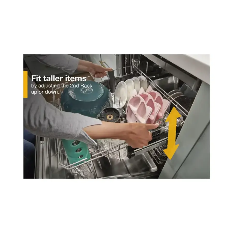 Fit taller items by adjusting the 2nd Rack up or down.