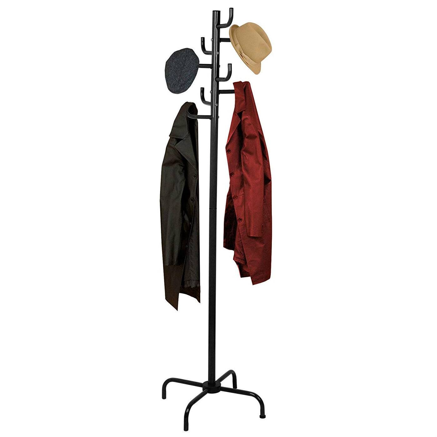 Front. Hivvago - Hivvago Black Metal Coat Rack Entry Hall Tree Hat Rack - Black.